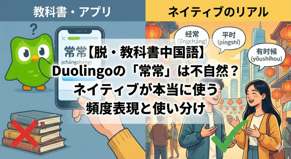 脱・教科書中国語】Duolingoの「常常」は不自然？ネイティブが本当に使う頻度表現と使い分け